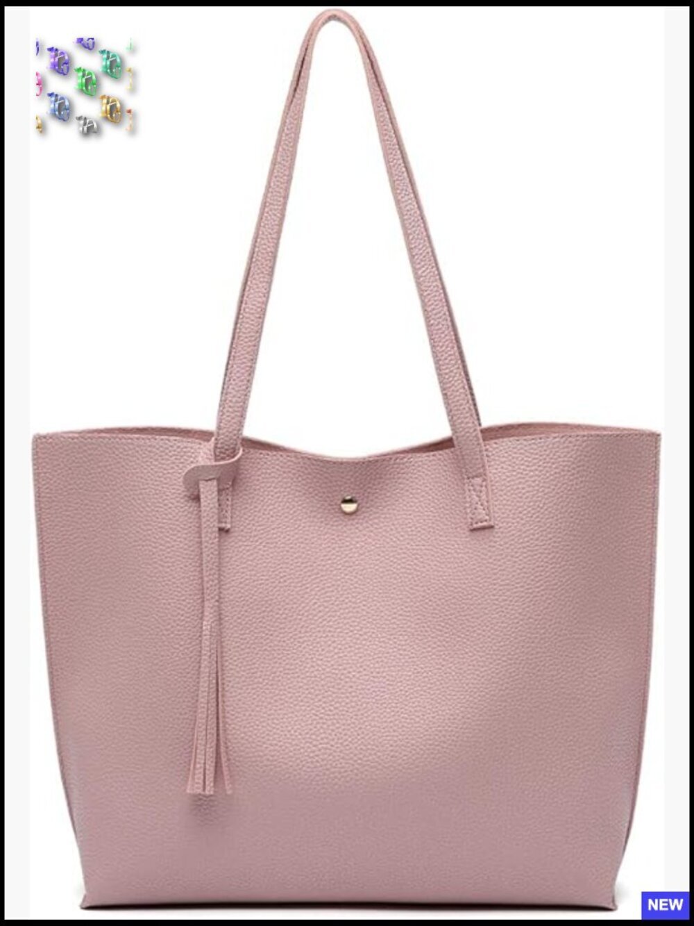 Soft Faux Leather Tote Shoulder Bag Large Capacity Tassel Handbag